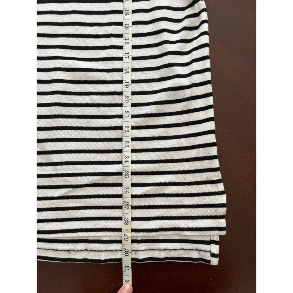 Polo Ralph Lauren Like New Classic Fit Striped Polo Shirt Black & White Large